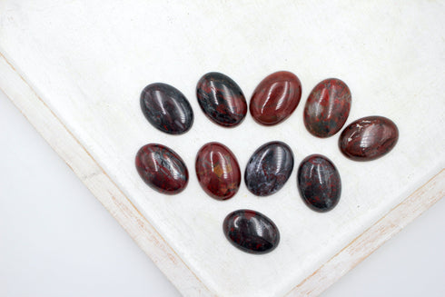 Poppy Jasper Gemstone Cabachon, 22x30mm, sold as 1 piece.